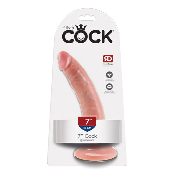 King Cock 7in Cock w/ Suction Cup Beige