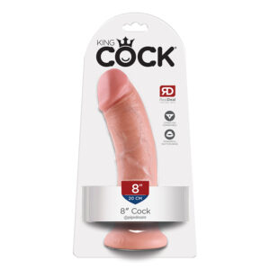 King Cock 8in Cock w/ Suction Cup Beige