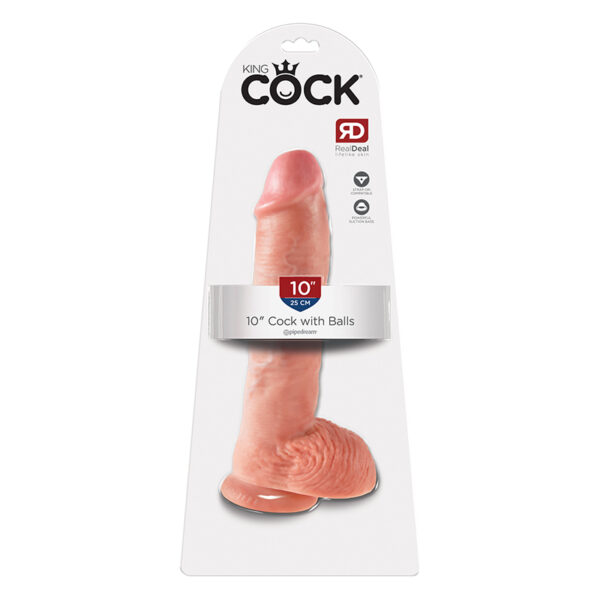 King Cock 10in Cock w/ Balls Beige