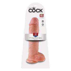 King Cock 11in Cock w/ Balls Beige