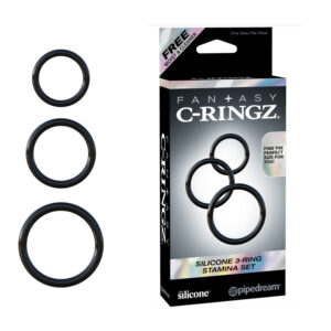 FCR Silicone 3-Ring Stamina Set Black