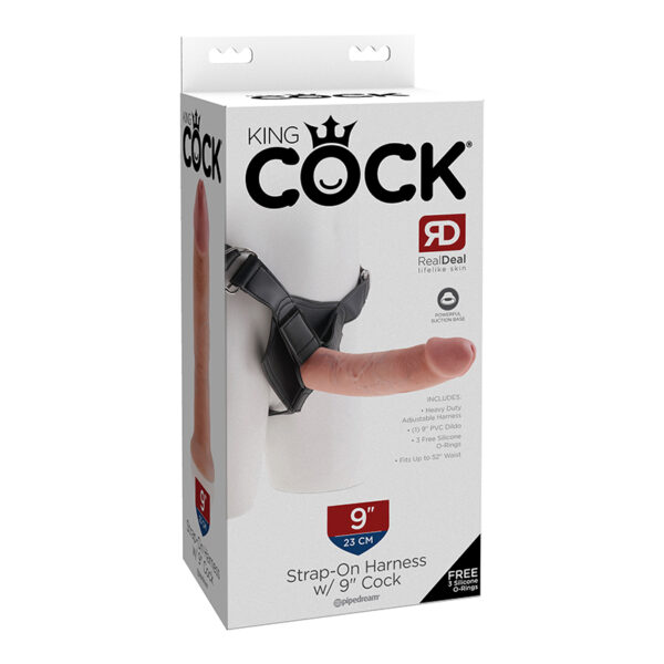 King Cock Strap-On 9in Cock Beige