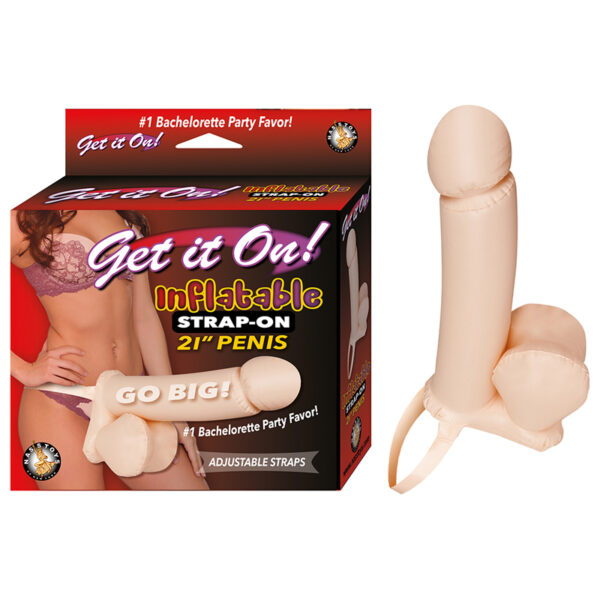 Get It On Inflatable Strap-On 21in Penis