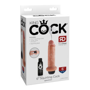 King Cock 6in Squirting Cock Beige