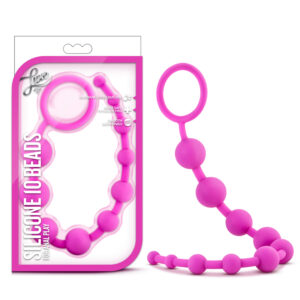 Luxe Silicone 10 Beads Anal Pink
