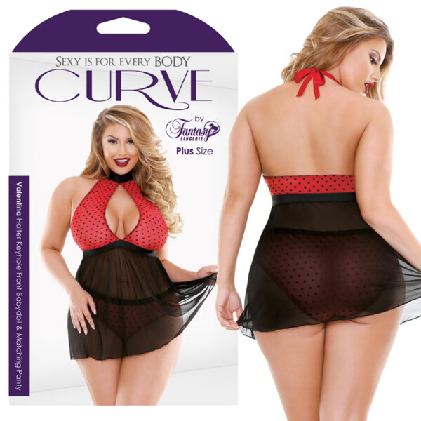 FL CrveValentina Bbydll&Pnty RedBlk 1X2X