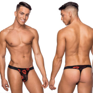 MP Kiss Me Micro Thong V Sheer Lips L/XL