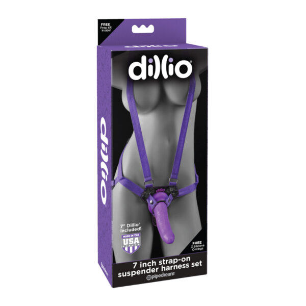 Dillio 7in StrapOn SuspendHarnessSet Pur