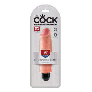 King Cock 6in Vibrating Stiffy Beige