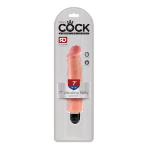 King Cock 7in Vibrating Stiffy Beige