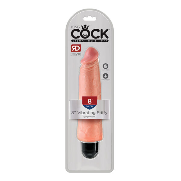 King Cock 8in Vibrating Stiffy Beige