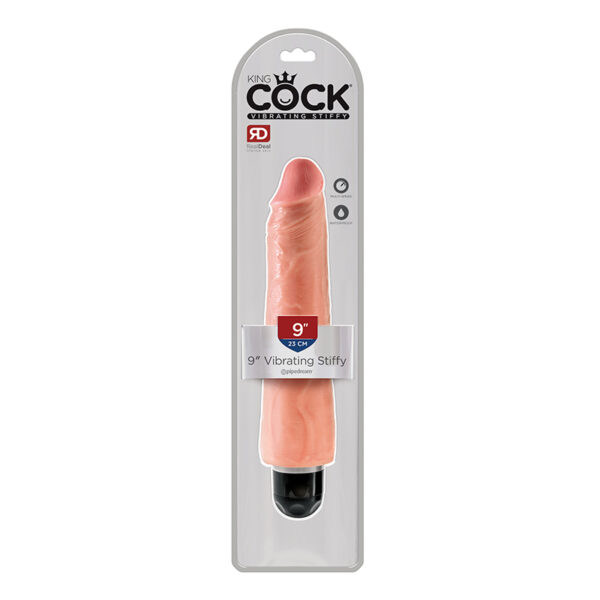 King Cock 9in Vibrating Stiffy Beige