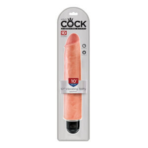 King Cock 10in Vibrating Stiffy Beige