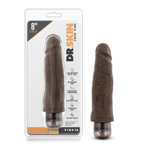 Dr. Skin Vibe 14 Dildo 8in Vibrating Brn