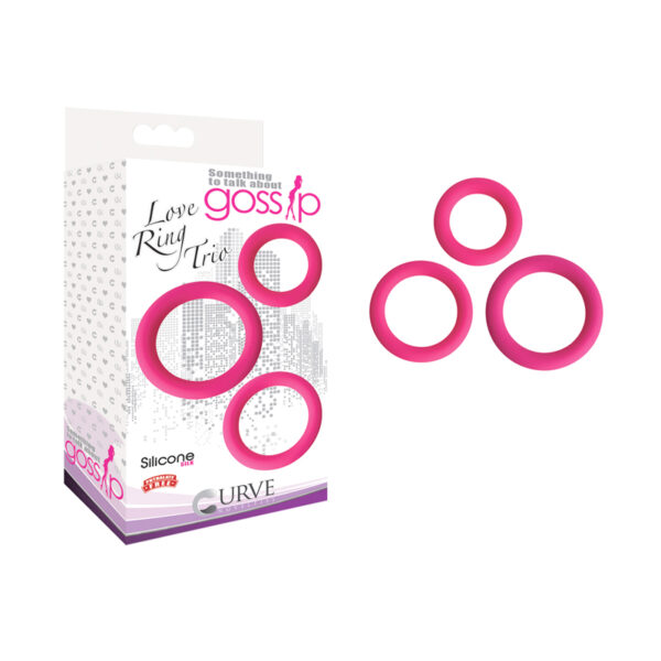Gossip Love Ring Trio Cockrings Magenta