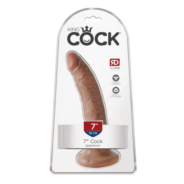 King Cock 7in Cock w/ Suction Cup Tan