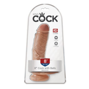 King Cock 8in Cock w/ Balls Tan