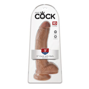 King Cock 9in Cock w/ Balls Tan