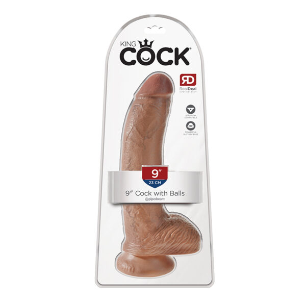 King Cock 9in Cock w/ Balls Tan