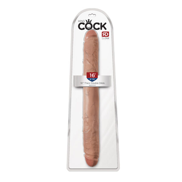 King Cock 16in Thick Double Dildo Tan