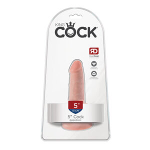 King Cock 5in Cock w/ Suction Cup Beige