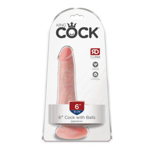 King Cock 6in Cock w/ Balls Beige