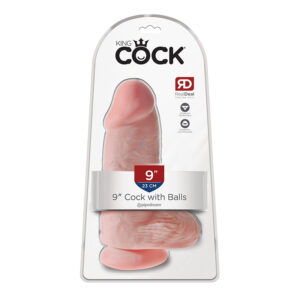 King Cock Chubby 9in Cock w/ Balls Beige