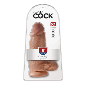 King Cock Chubby 9in Cock w/ Balls Tan