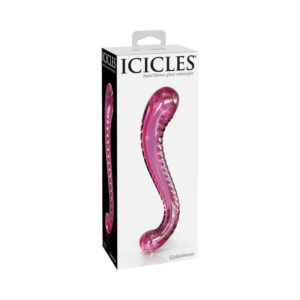 Icicles #69 Curved Dual-Ended Glass Pink