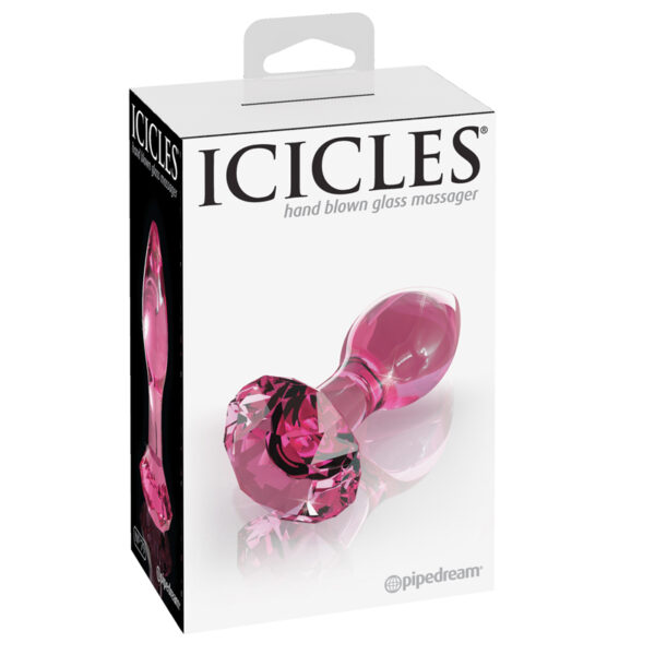 Icicles #79 Glass Plug Faceted Base Pnk