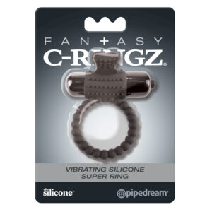 FCR Vibrating Silicone Super Ring Black