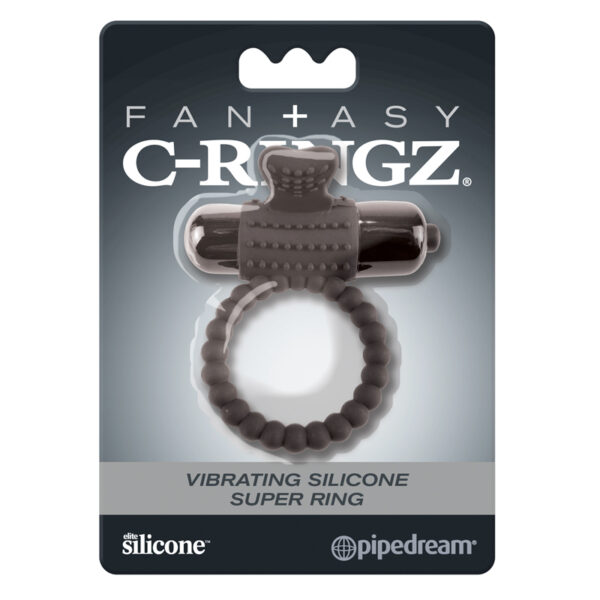 FCR Vibrating Silicone Super Ring Black
