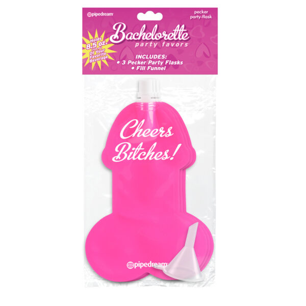 BP Favors 3pc Pecker Party Flask Pink