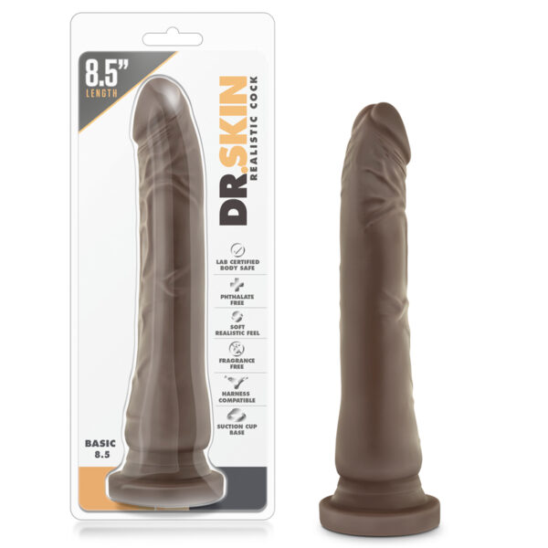Dr. Skin Basic 8.5in Dildo Brown