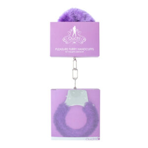 Ouch Pleasure Furry Handcuffs Purple