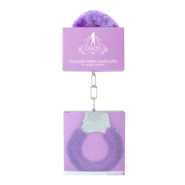 Ouch Pleasure Furry Handcuffs Purple