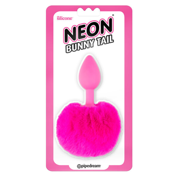 PD Neon Bunny Tail Silicone Plug Pnk