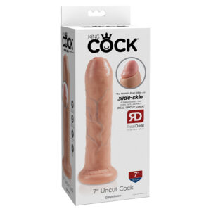 King Cock 7in Uncut Cock Foreskin Beige