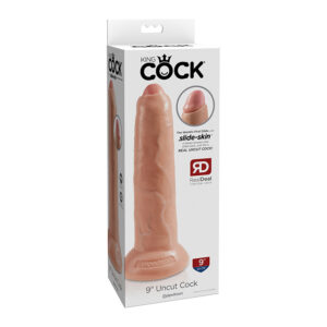 King Cock 9in Uncut Cock Foreskin Beige