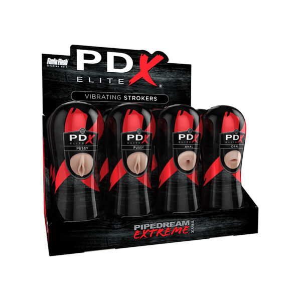PDX Elite Vibrating Stroker Display 12pk