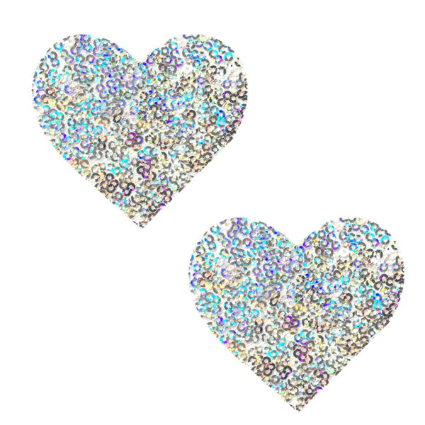 Neva Nude Pasty Hearts Sequins  White