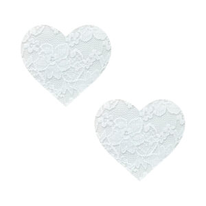 Neva Nude Pasty Heart Sequin Lace White