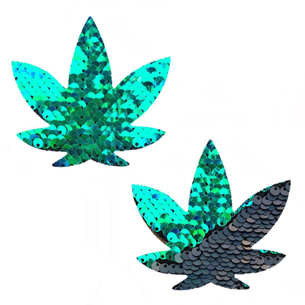 Neva Nude Pasty Pot Leaf Sequin Gr To Bk