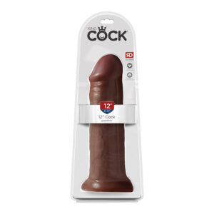 King Cock 12in Cock Dildo Brown