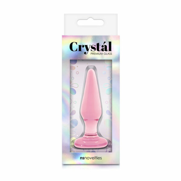 Crystal Tapered Glass Plug Small Pink