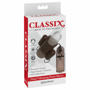 PD Classix Dual Vibra Penis Sleeve Smoke
