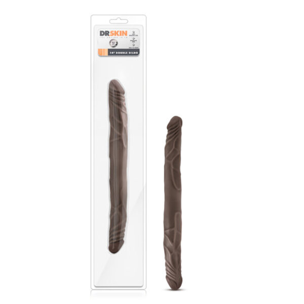 Dr. Skin 14in Double Dildo Brown