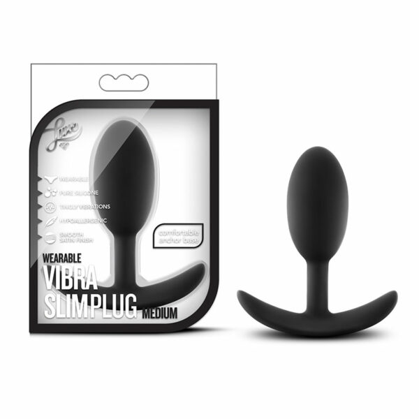Luxe Wearable Vibra Slim Plug Med Blk
