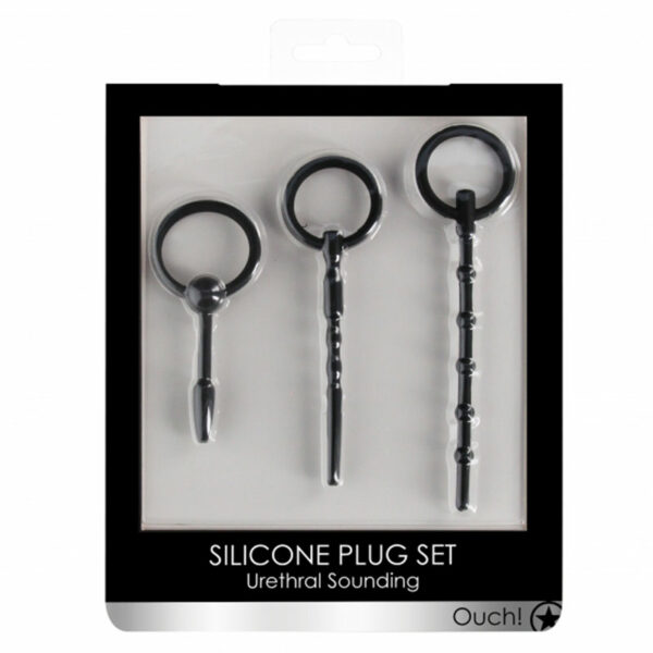 Ouch UrethralSound 3Pc Sili Plug Set Blk