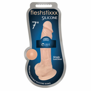FLESHSTIXXX  7in Sili Dildo w/Balls Beig